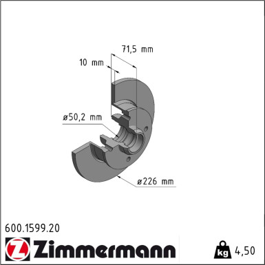 Zimmermann Bremsscheibe Coat Z 600.1599.20 Zimmermann Bremsscheibe Coat Z 600.1599.20