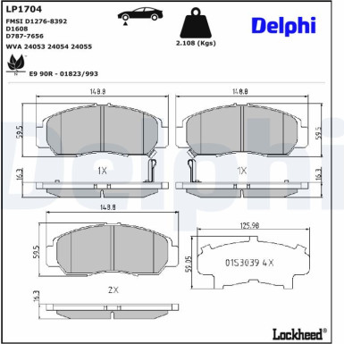 LP1704 Bremsbelagsatz, Scheibenbremse