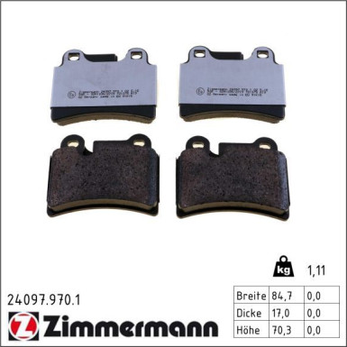 Zimmermann Bremsbelagsatz, Scheibenbremse rd:z 24097.970.1 Zimmermann Bremsbelagsatz, Scheibenbremse rd:z 24097.970.1