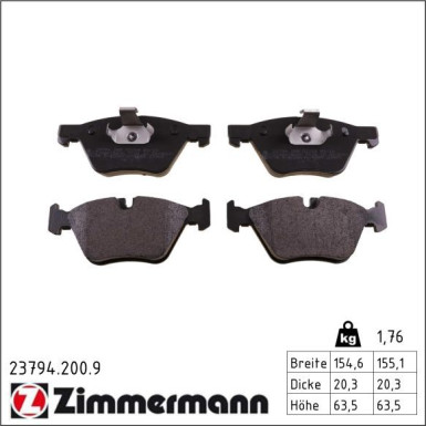 Zimmermann Bremsbelagsatz, Scheibenbremse pb:z 23794.200.9