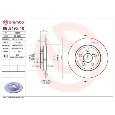 Brembo Bremsscheibe PRIME LINE 08.B493.10