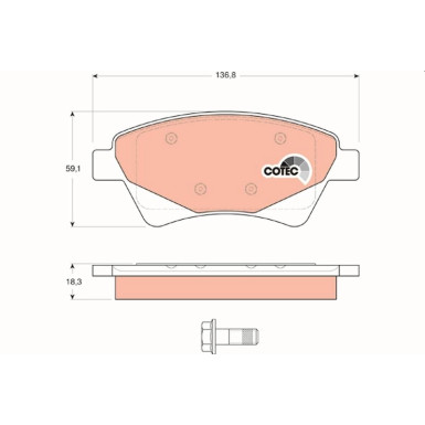 GDB1597 Bremsbelagsatz, Scheibenbremse COTEC GDB1597 Bremsbelagsatz, Scheibenbremse COTEC