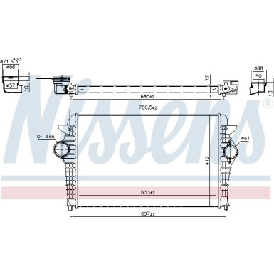 Nissens | Ladeluftkühler | 96692
