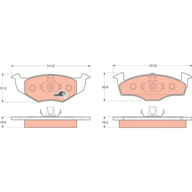 TRW Bremsbelagsatz, Scheibenbremse COTEC GDB1218