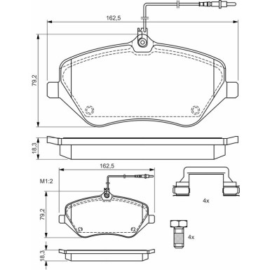 BOSCH Bremsbelagsatz, Scheibenbremse 0 986 494 585