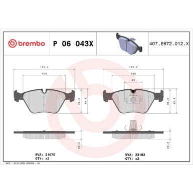 Brembo Bremsbelagsatz, Scheibenbremse XTRA LINE P 06 043X