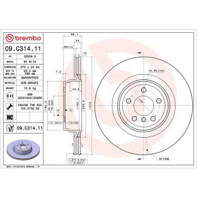 Brembo | Bremsscheibe | 09.C314.11