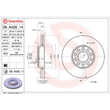 Brembo | Bremsscheibe | 09.A428.11