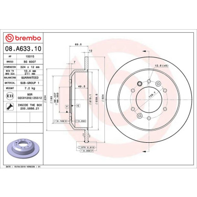 Brembo | Bremsscheibe | 08.A633.10