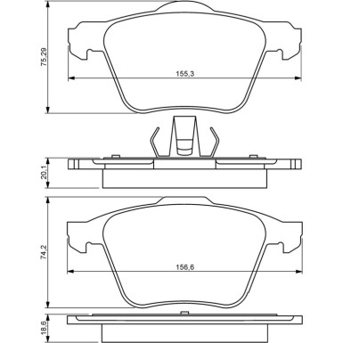 BOSCH Bremsbelagsatz, Scheibenbremse 0 986 494 245