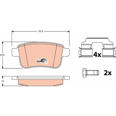 GDB1786 Bremsbelagsatz, Scheibenbremse COTEC
