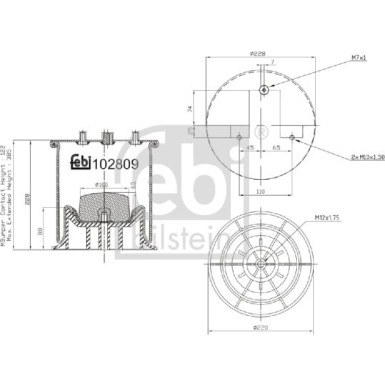 febi bilstein | Federbalg, Luftfederung | 102809