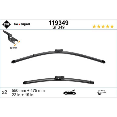 SWF Wischblatt Scheibenwischer DAS ORIGINAL SET 119349