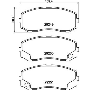 Hella | Bremsbelagsatz, Scheibenbremse | 8DB 355 005-581
