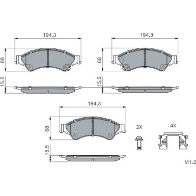 BOSCH | Bremsbelagsatz, Scheibenbremse | 0 986 494 791