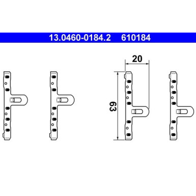 13.0460-0184.2 Zubehörsatz, Scheibenbremsbelag