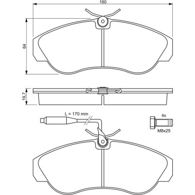 BOSCH Bremsbelagsatz, Scheibenbremse 0 986 424 031