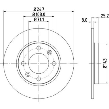 Hella | Bremsscheibe | 8DD 355 102-511