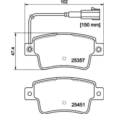 Hella Pagid | Bremsbelagsatz, Scheibenbremse | 8DB 355 019-801