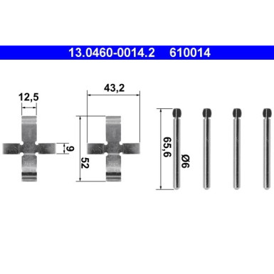 13.0460-0014.2 Zubehörsatz, Scheibenbremsbelag