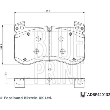 Blue Print | Bremsbelagsatz, Scheibenbremse | ADBP420132