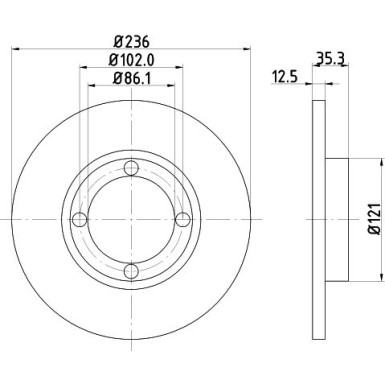 Hella | Bremsscheibe | 8DD 355 107-011
