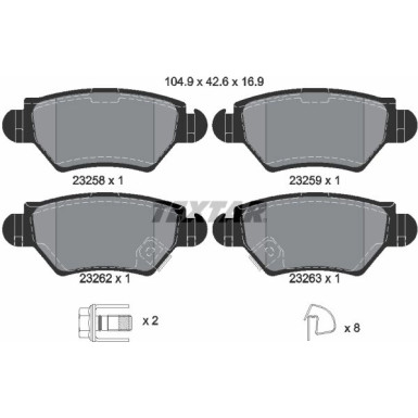 Textar Bremsbelagsatz, Scheibenbremse Q+ 2325803