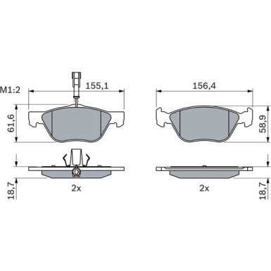 0 986 494 004 Bremsbelagsatz, Scheibenbremse
