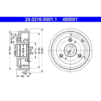24.0216-5001.1 Bremstrommel 24.0216-5001.1 Bremstrommel
