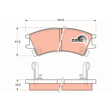 GDB3165 Bremsbelagsatz, Scheibenbremse COTEC