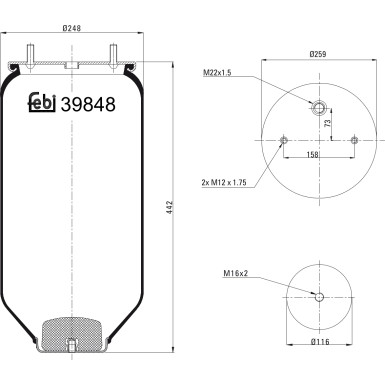 FEBI BILSTEIN 39848 Federbalg, Luftfederung