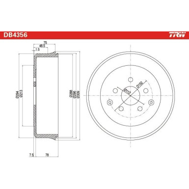 TRW | Bremstrommel | DB4356