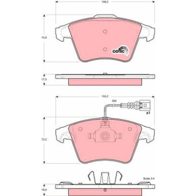 TRW Bremsbelagsatz, Scheibenbremse COTEC GDB1556
