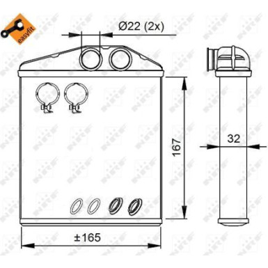 54208 Wärmetauscher, Innenraumheizung EASY FIT