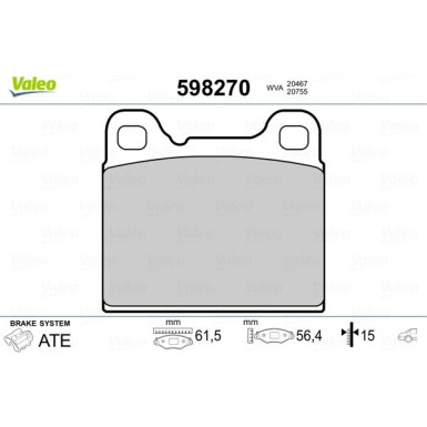 598270 Bremsbelagsatz, Scheibenbremse