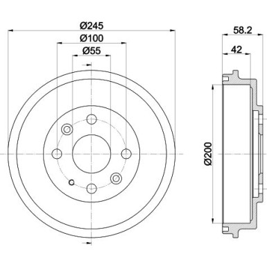 Hella | Bremstrommel | 8DT 355 300-761