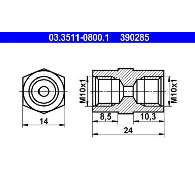 ATE | Adapter, Bremsleitung | 03.3511-0800.1