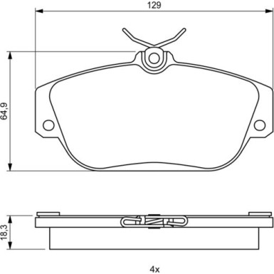 BOSCH Bremsbelagsatz, Scheibenbremse 0 986 424 016
