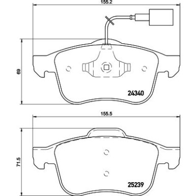 Hella | Bremsbelagsatz, Scheibenbremse | 8DB 355 015-531