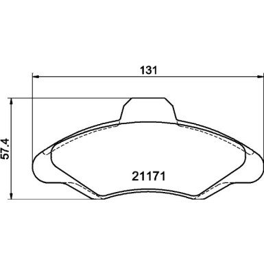 Hella | Bremsbelagsatz, Scheibenbremse | 8DB 355 019-041