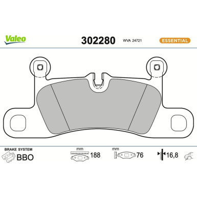 Valeo | Bremsbelagsatz, Scheibenbremse | 302280