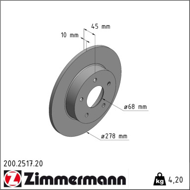 Zimmermann Bremsscheibe Coat Z 200.2517.20