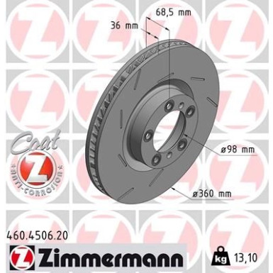 Zimmermann Bremsscheibe Coat Z 460.4507.20