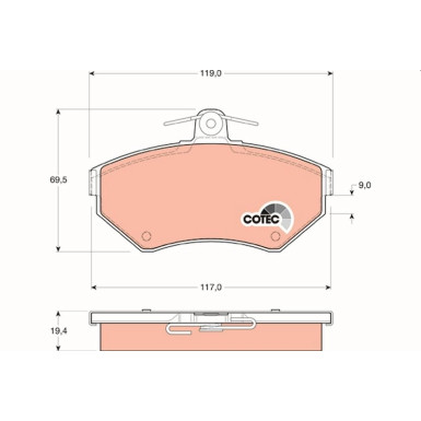 GDB1266 Bremsbelagsatz, Scheibenbremse COTEC