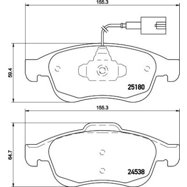 Hella | Bremsbelagsatz, Scheibenbremse | 8DB 355 015-521