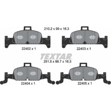 Textar Bremsbelagsatz, Scheibenbremse Q+ 2240201 Textar Bremsbelagsatz, Scheibenbremse Q+ 2240201