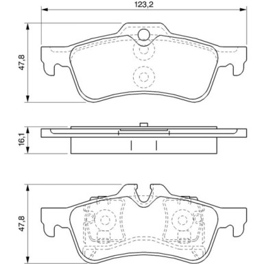 BOSCH Bremsbelagsatz, Scheibenbremse 0 986 494 063