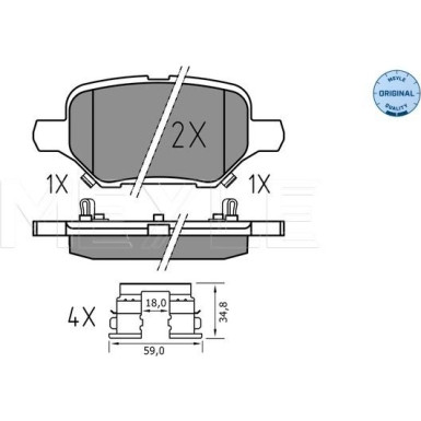 Meyle Bremsbelagsatz, Scheibenbremse MEYLE-ORIGINAL: True to OE 025 229 3017