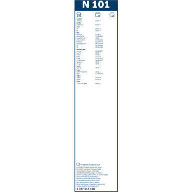 BOSCH N 101 Scheibenwischer Twin 3 397 018 198