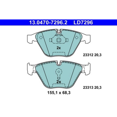 Bremsbelagsatz, Scheibenbremse ATE Ceramic 13.0470-7296.2